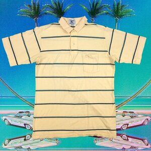 Vintage Izod Lacoste striped yellow Polo
